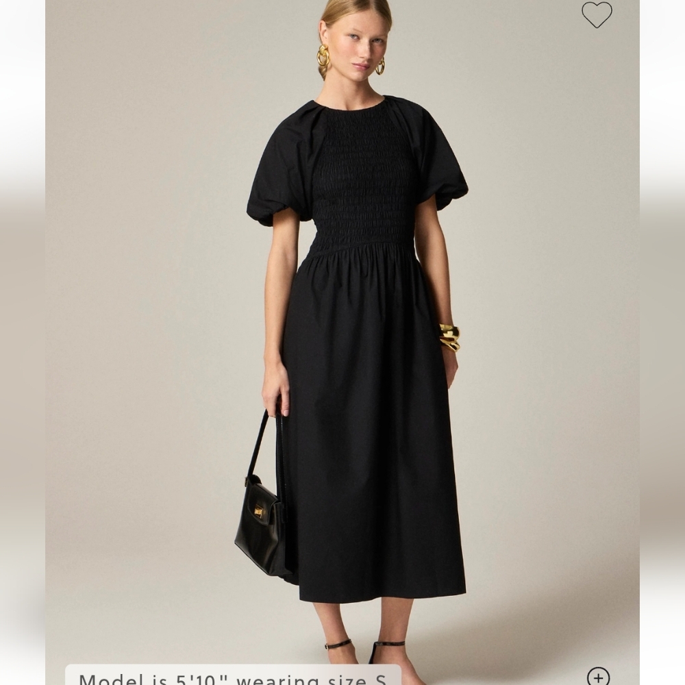 J. Crew Black Midi Dress